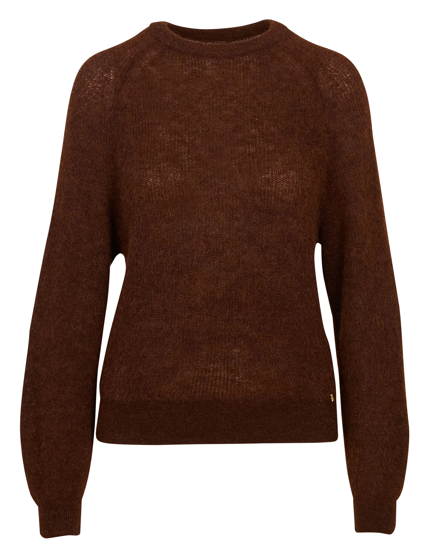 DES PETITS HAUTS CARLOS - Jersey corto con cuello de lúrex en marron