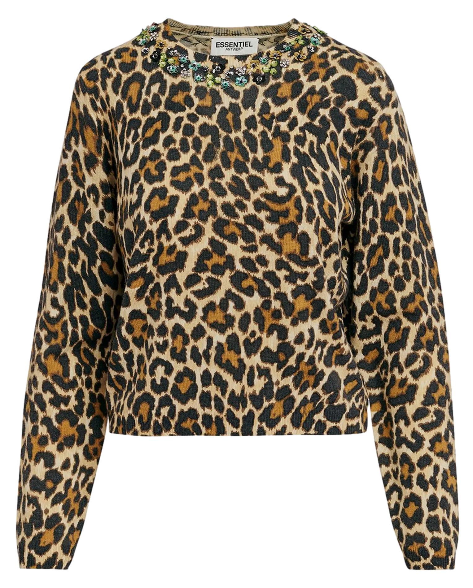 ESSENTIEL ANTWERP GALLER - Jersey corto con cuello de lúrex en marron