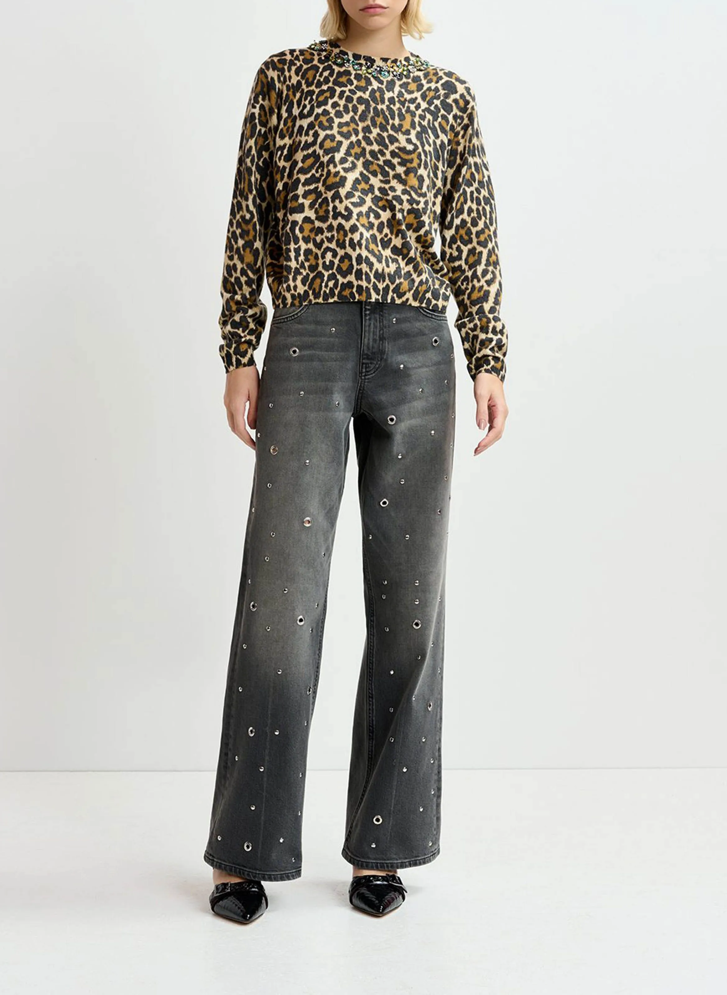 ESSENTIEL ANTWERP GALLER - Jersey corto con cuello de lúrex en marron