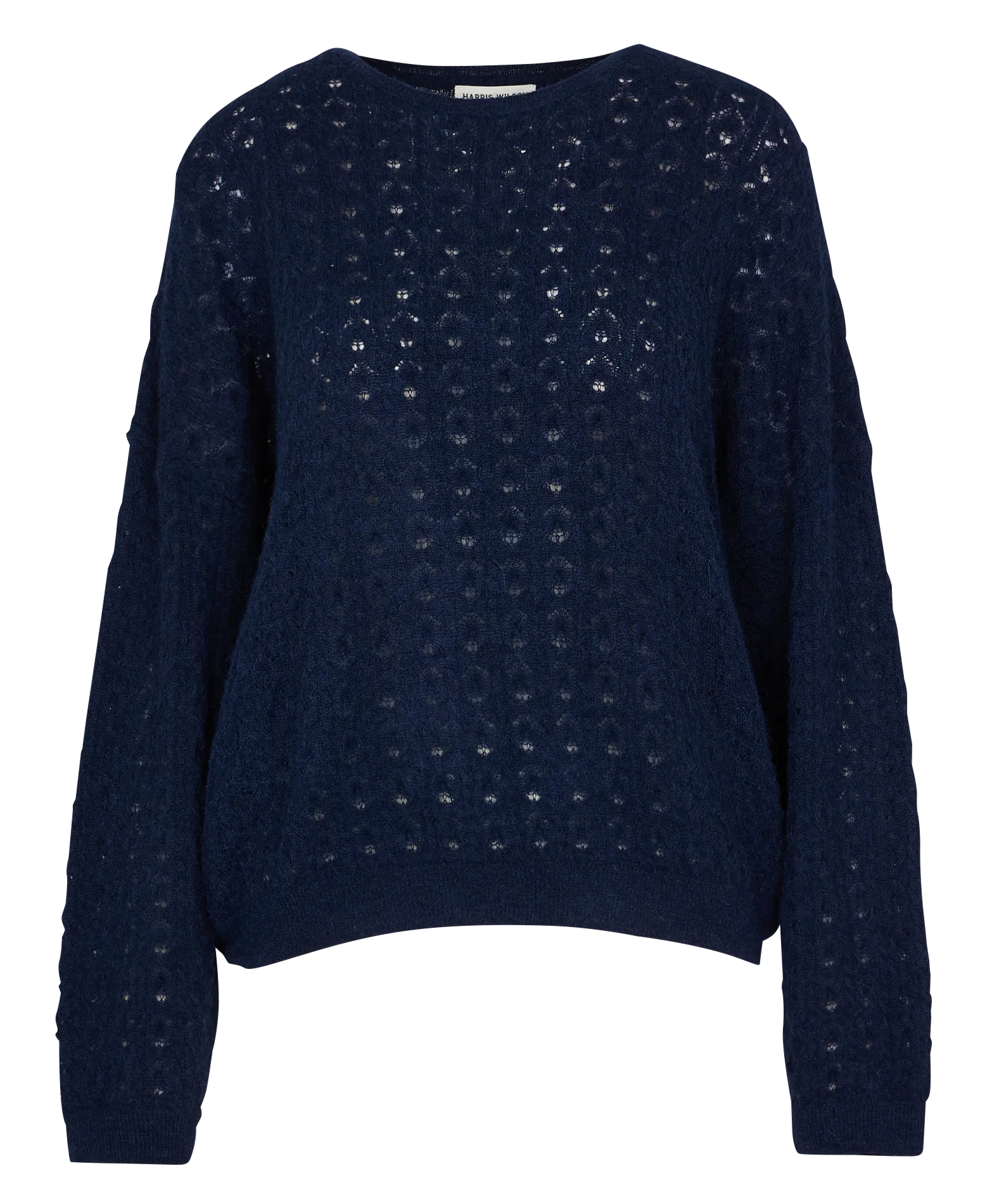 HARRIS WILSON ERMENCE - Jersey extragrande cuello redondo de mezcla de alpaca en azul
