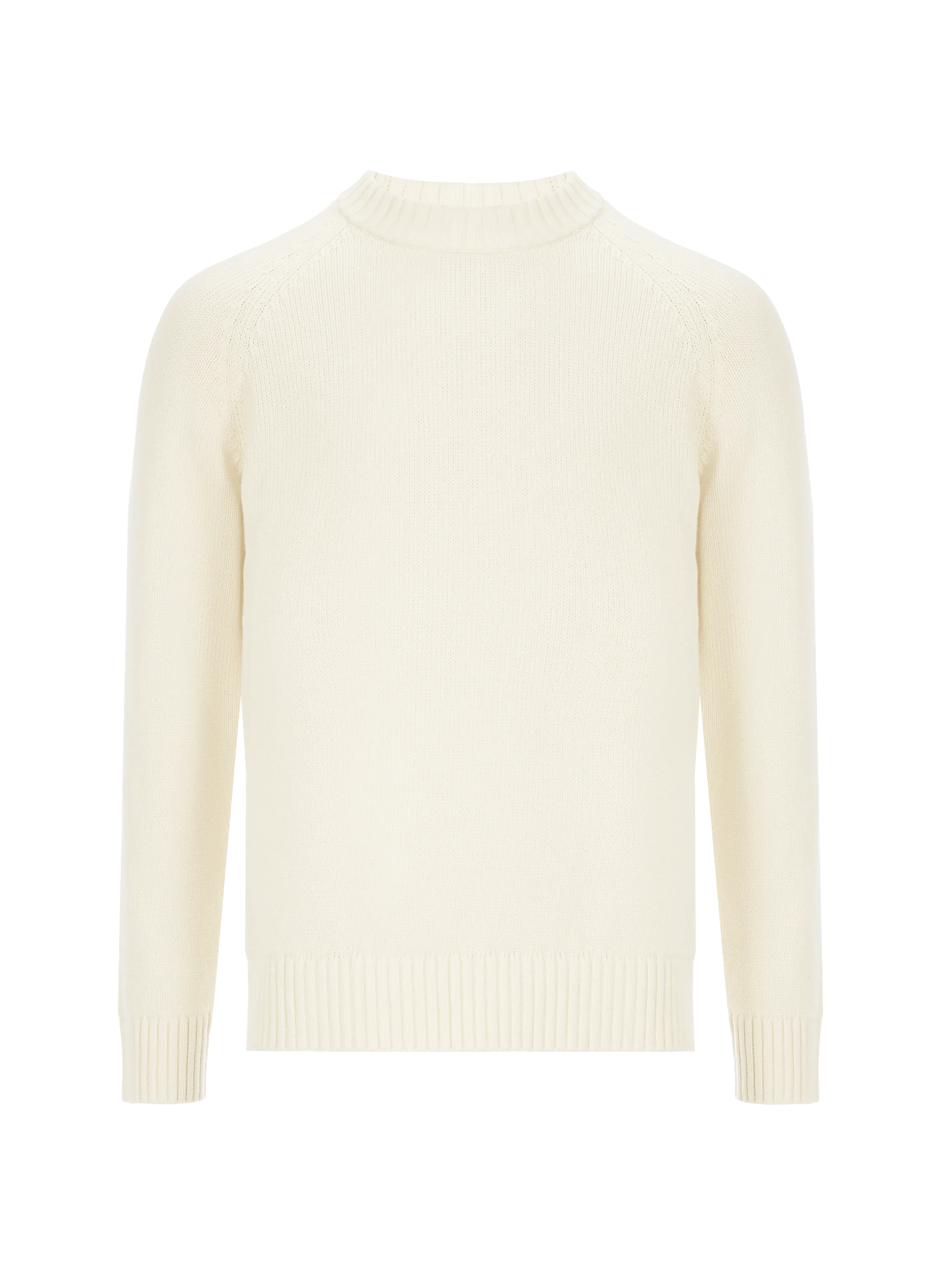 SAISON 1865 PANN - Jersey recto de mezcla de algodón con cuello redondo en blanco