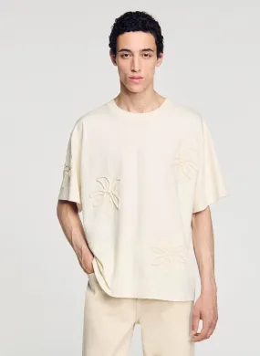 SANDRO Camiseta de algodón en blanco