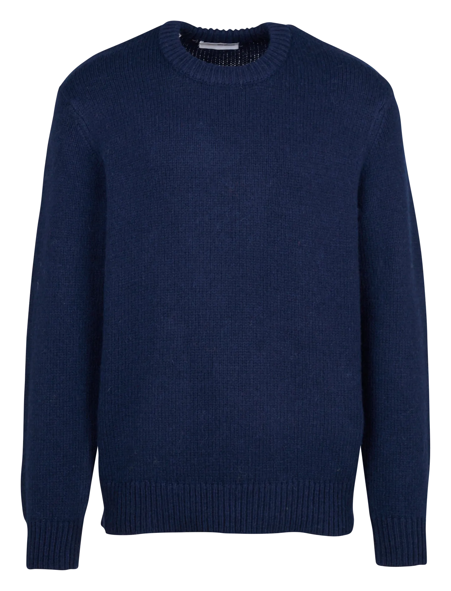 SELECTED CODY - Jersey recto de mezcla de lana con cuello redondo en azul