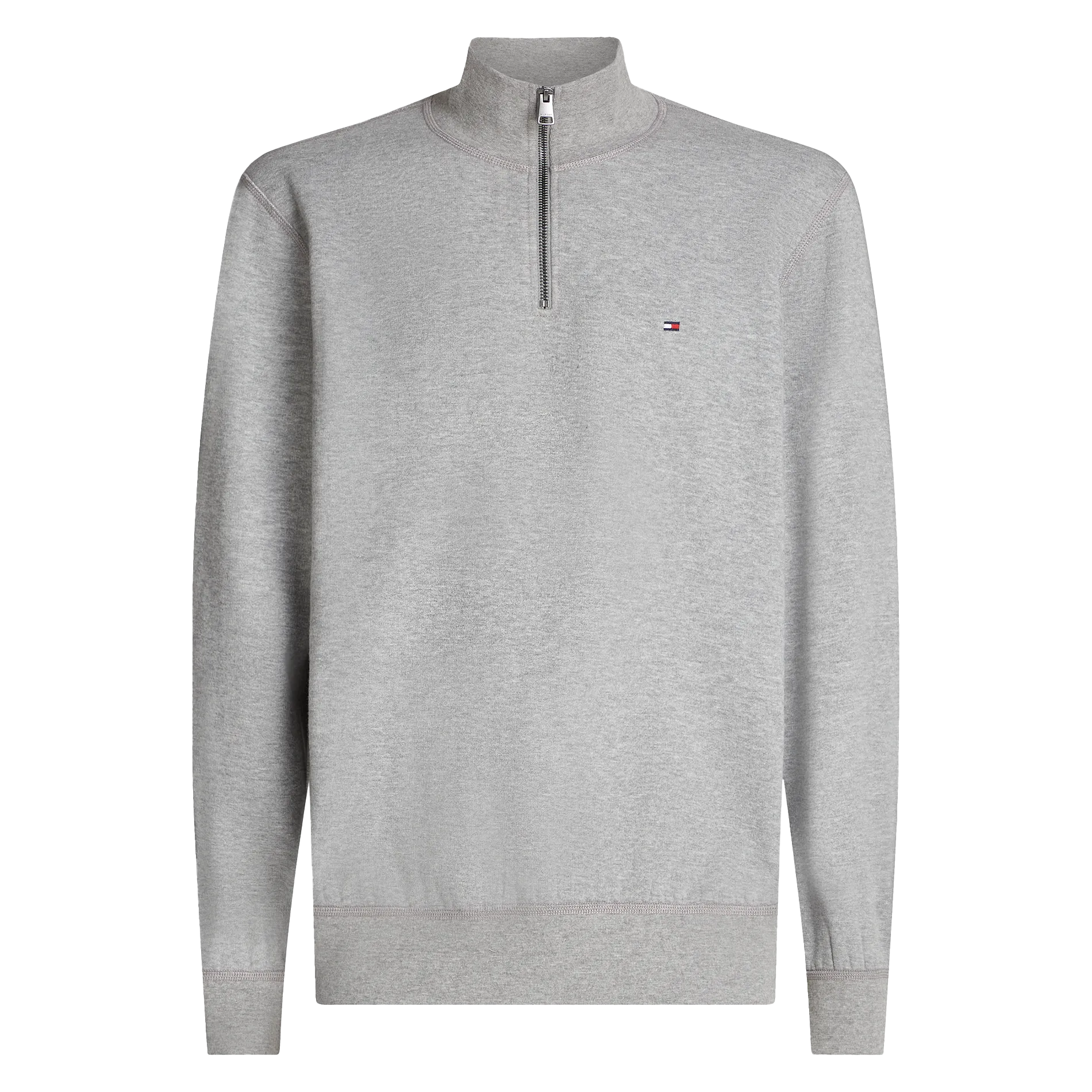 TOMMY HILFIGER Jersey recto de mezcla de punto con cuello alto en gris
