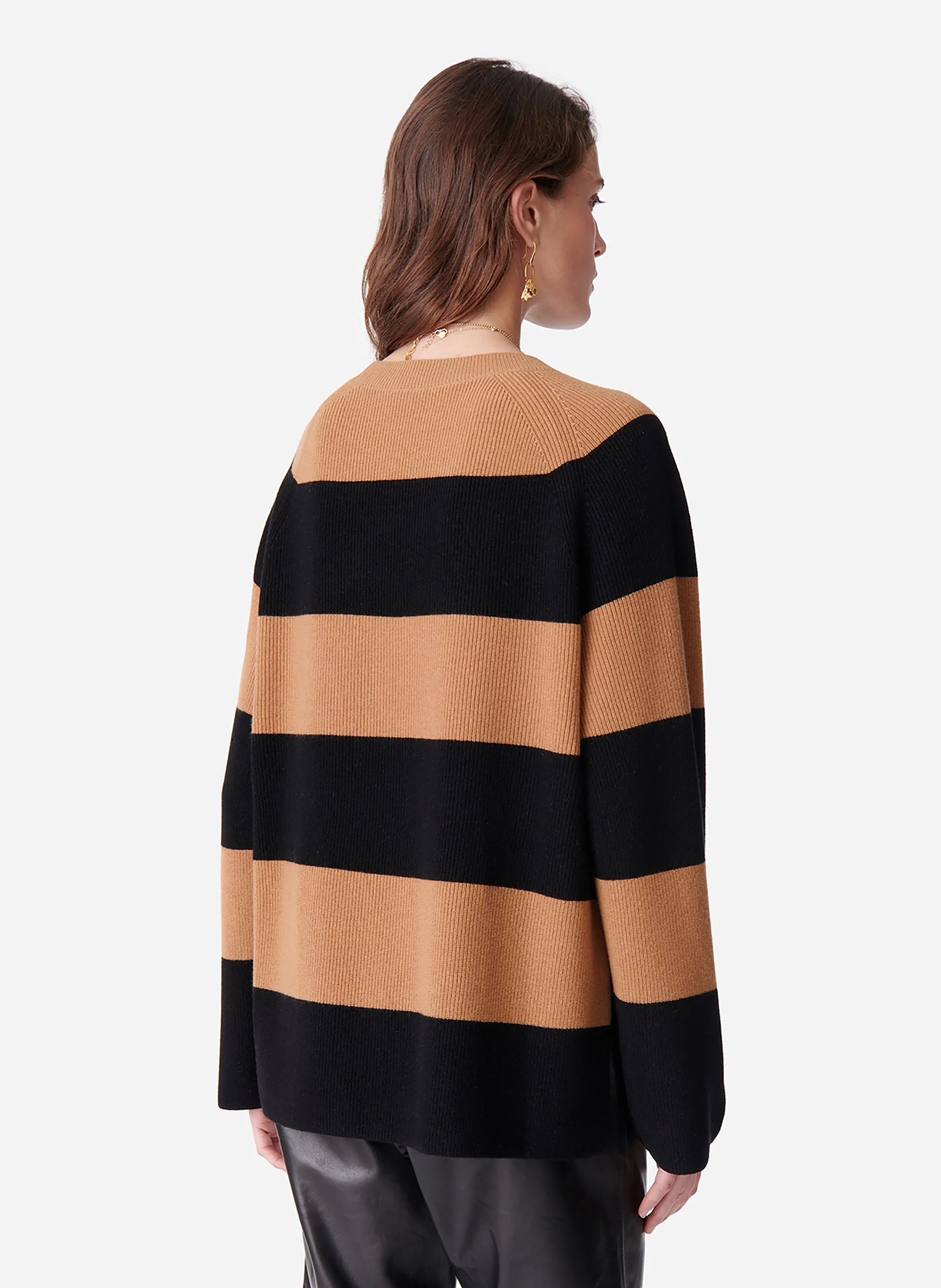 VANESSA BRUNO DANIA - Jersey holgado de lana con cuello redondo en multicolor